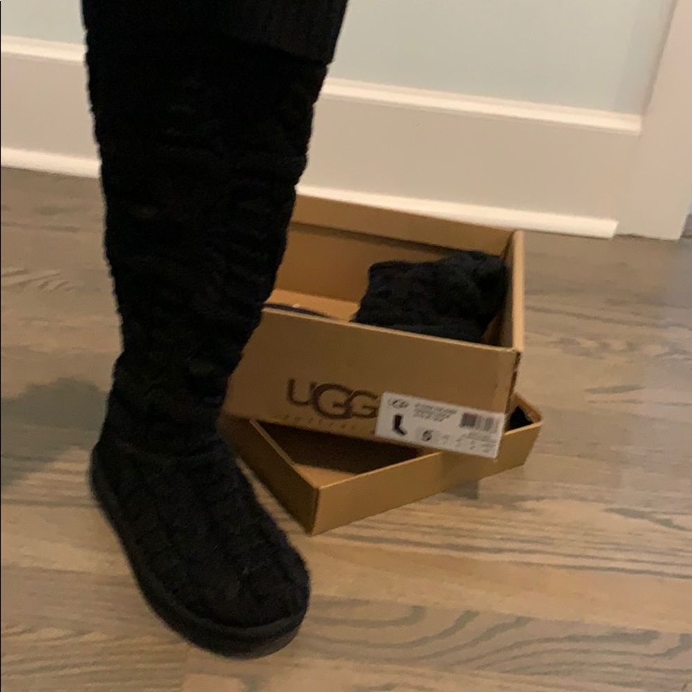 Ugg twisted cable high sweater boot